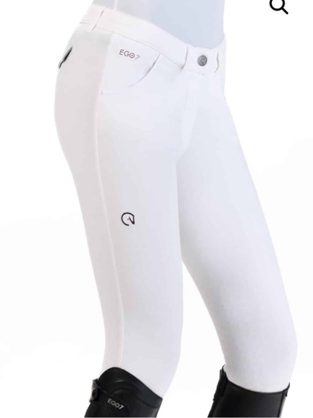 EGO7 Equestrian women's white riding breeches with silicone knee grips - US 32
